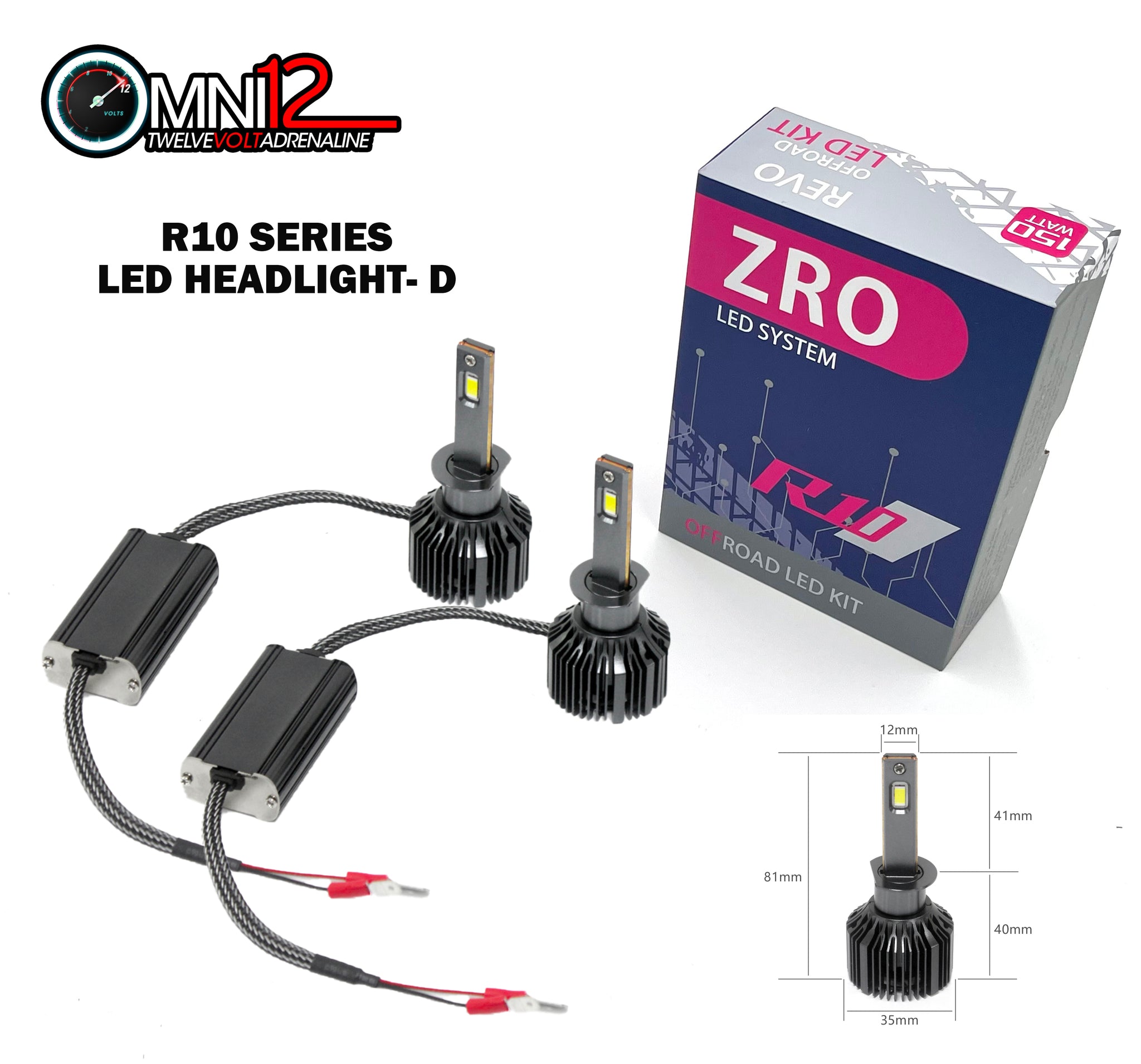 mount Blaze manuskript Omni12 R10 LED headlight kit-With Built-in Canbus Driver 7500lm/pc – OMNI12