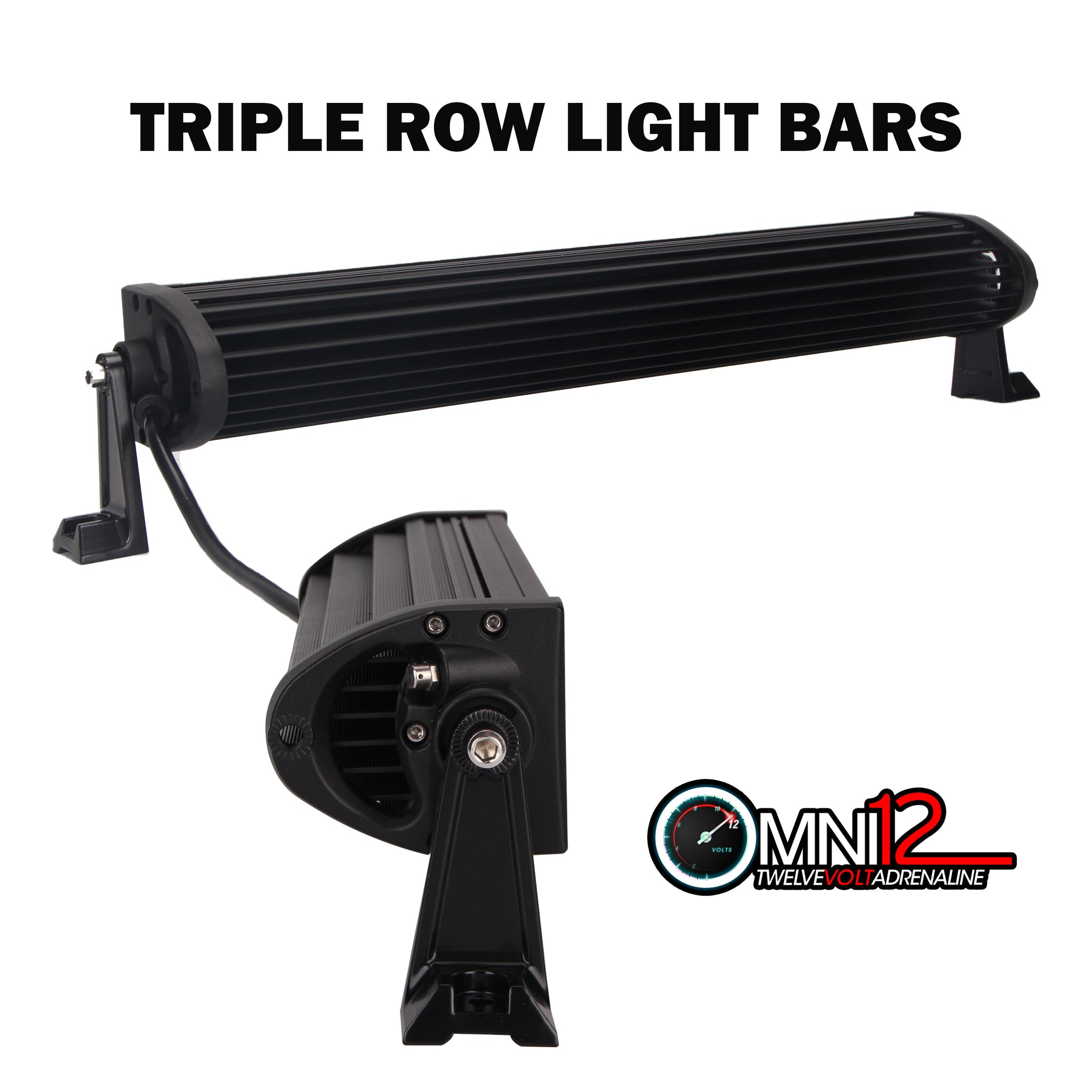 LITE-WAY 12 Inch LED Light Bar for Truck, Boat, ATV,UTV, Marine, IP68,  30000LM LED Pods Spot & Flood Combo Beam, 12V Triple Row Light Bar Off Road